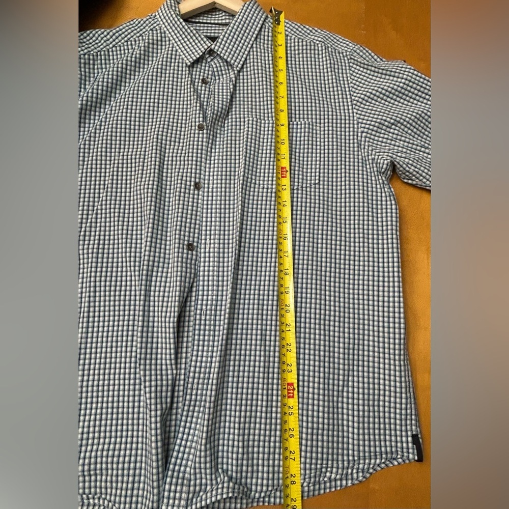 Kenneth Cole Men's Blue and White Checkered Shirt - 100% cotton - Picture 13 of 13